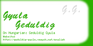 gyula geduldig business card